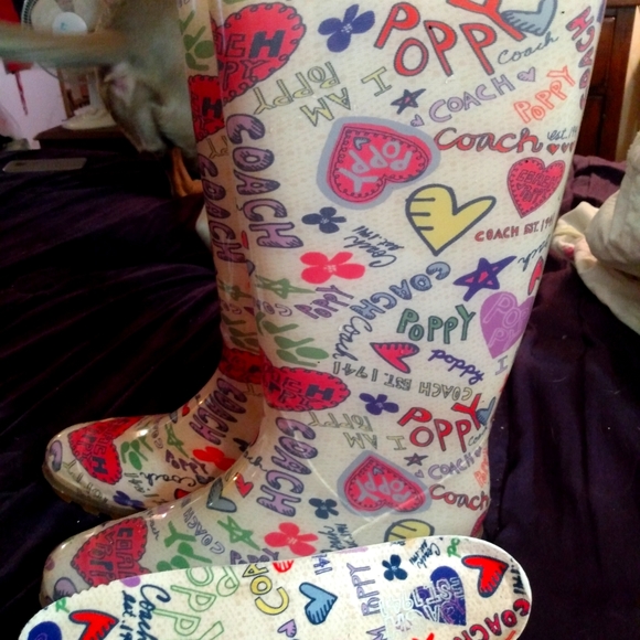 Coach poppy rain boots